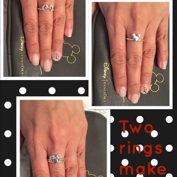 Mickey And Minnie 925 Pandora Ring Set 